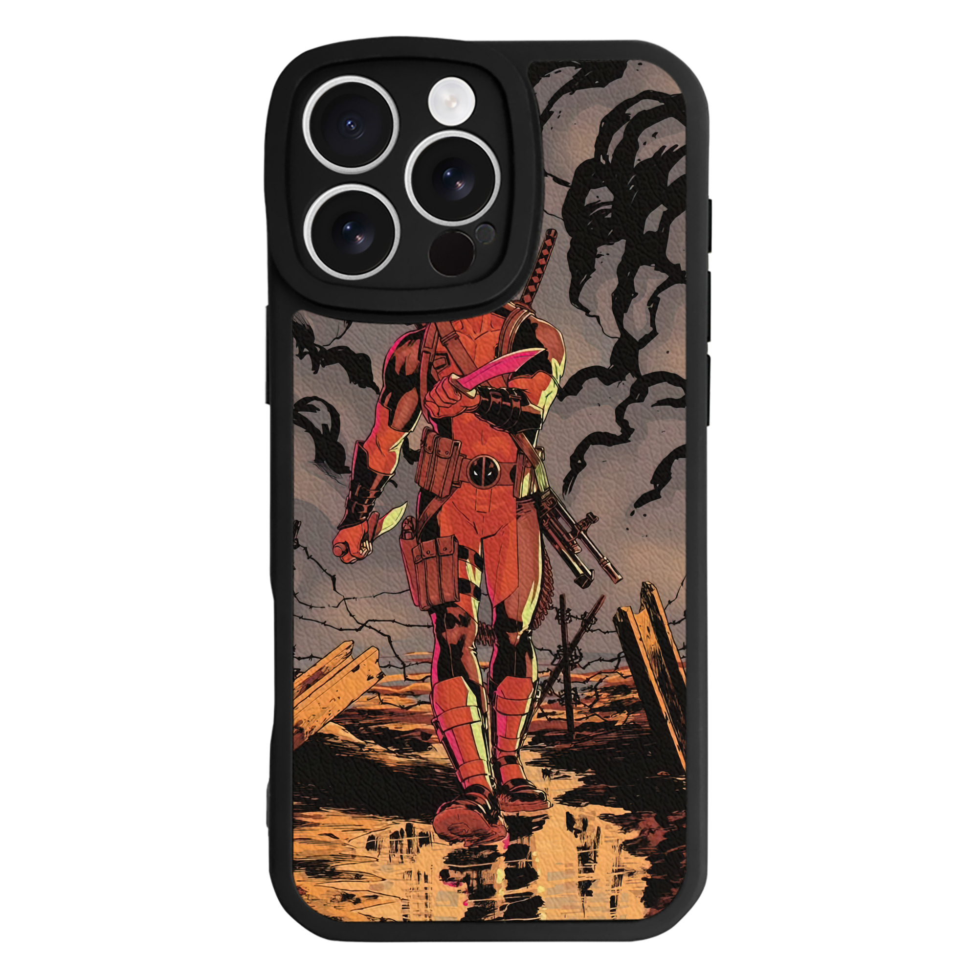 （画像用） Deadpool デッドプール 【iPhone 16シリーズ対応】シリコンスマホケース（レザー調） 材質：シリコン